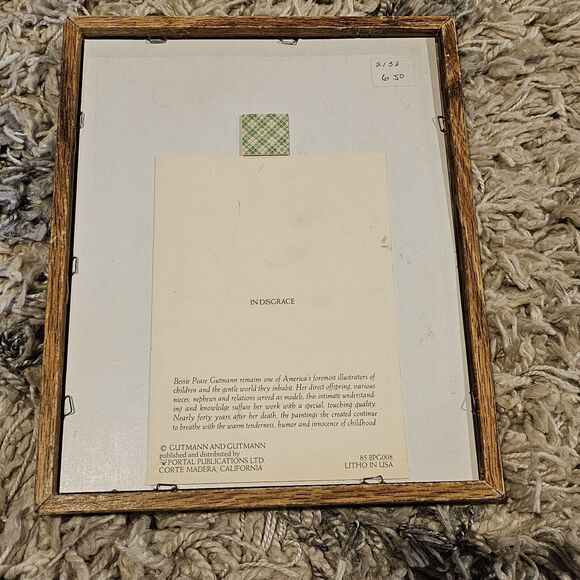 Vintage Bessie Pease Gutmann "In Disgrace" Framed Lithograph Signed 9" x 11" - Picture 5 of 8